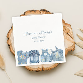 Minimalistisch Blue Jean Baby Denim Baby shower Servet