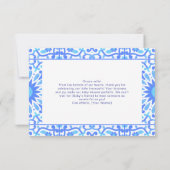 Minimalistisch Blue Tegel Script-Baby shower Bedankkaart (Achterkant)