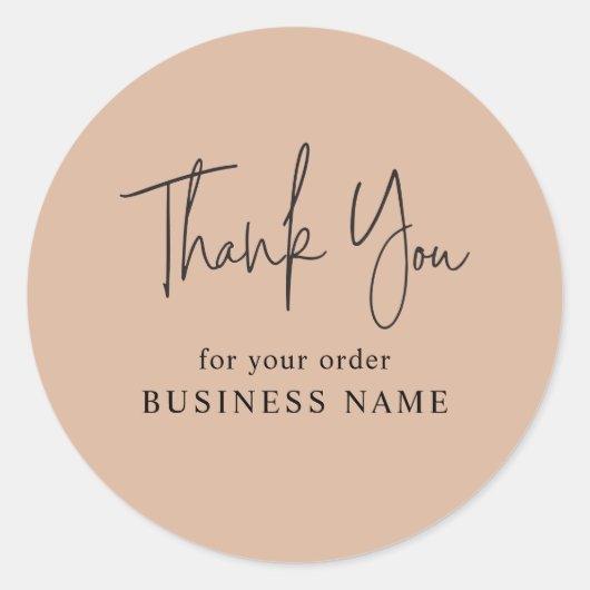 Minimalistisch Blush Pink Business Hartelijk dank  Ronde Sticker (Voorkant)
