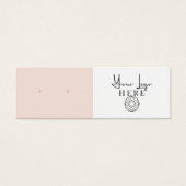 Minimalistisch Blush Pink White Logo Earning Displ Mini Visitekaartjes (Voorkant)