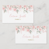 Minimalistisch Blush Roze Bloemen Baby shower Plaatskaartje (Voorkant / Achterkant)