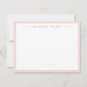 Minimalistisch Blush Roze Gepersonaliseerde Naam N Notitiekaartje (Voorkant)