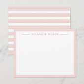 Minimalistisch Blush Roze Gepersonaliseerde Naam N Notitiekaartje (Voorkant / Achterkant)