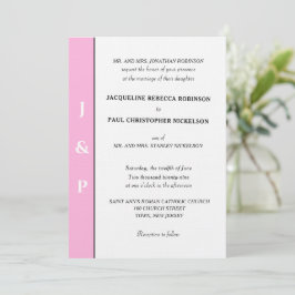Minimalistisch Blush Roze Grijs Monogram Kaart