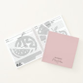 Minimalistisch Blush Roze Handgeschreven Naam Rece Notitieboek (Binnen)