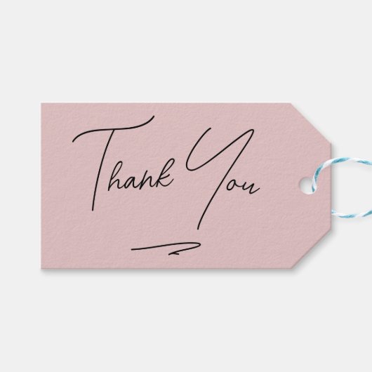 Minimalistisch Blush Roze Handgeschreven Script Da Cadeaulabel (Voorkant (Horizontaal))