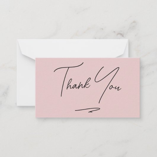 Minimalistisch Blush Roze Handgeschreven Script Da Notitiekaartje (Voorkant)