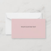 Minimalistisch Blush Roze Handgeschreven Script Da Notitiekaartje (Achterkant)