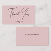 Minimalistisch Blush Roze Handgeschreven Script Da Notitiekaartje (Voorkant / Achterkant)