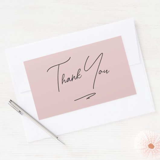 Minimalistisch Blush Roze Handgeschreven Script Da Rechthoekige Sticker (Envelop)