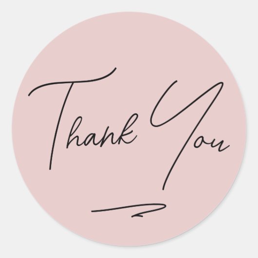 Minimalistisch Blush Roze Handgeschreven Script Da Ronde Sticker (Voorkant)