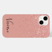 Minimalistisch Blush Roze Modern Monogram Case-Mate iPhone Case (Achterkant (horizontaal))