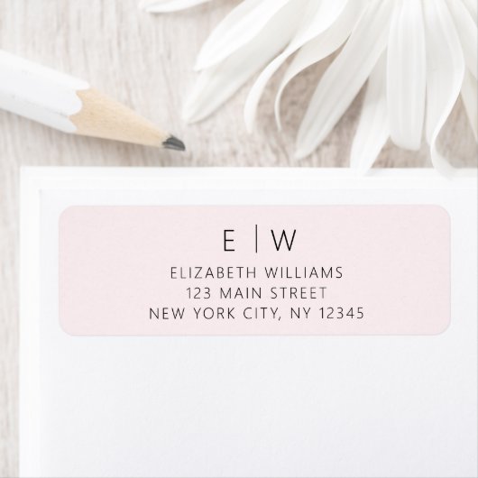 Minimalistisch Blush Roze Modern Retouradres Label (Insitu)