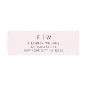 Minimalistisch Blush Roze Modern Retouradres Label (Voorkant)