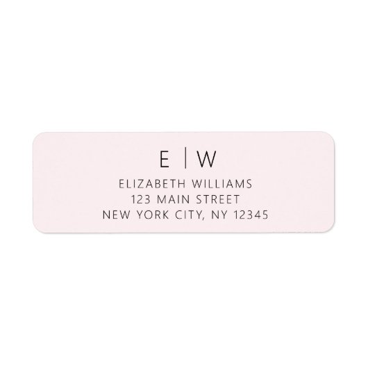 Minimalistisch Blush Roze Modern Retouradres Label (Voorkant)