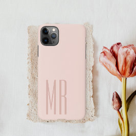 Minimalistisch Blush Roze Monogram iPhone 11Pro Max Hoesje