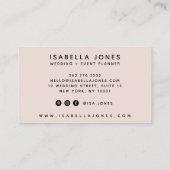 Minimalistisch blush roze professioneel luxe scrip visitekaartje (Achterkant)