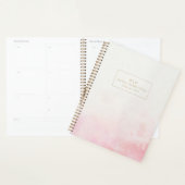 Minimalistisch blush roze waterverf goud monogram planner (Display)