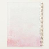 Minimalistisch blush roze waterverf goud monogram planner (Achterkant)