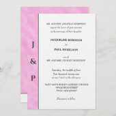 Minimalistisch Blush Roze Waterverf Grijs Monogram Kaart (Voorkant / Achterkant)