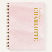 Minimalistisch  Blush Roze Waterverf Recept Notitieboek (Voorkant)