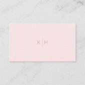 Minimalistisch Blush Roze Wit Monogram Visitekaart Visitekaartje (Voorkant)