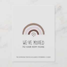 Minimalistisch Blush Taupe Rainbow Nieuw Home Verh Aankondigingskaart