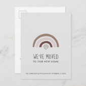 Minimalistisch Blush Taupe Rainbow Nieuw Home Verh Aankondigingskaart (Voorkant / Achterkant)