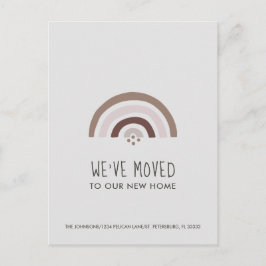 Minimalistisch Blush Taupe Rainbow Nieuw Home Verh Aankondigingskaart