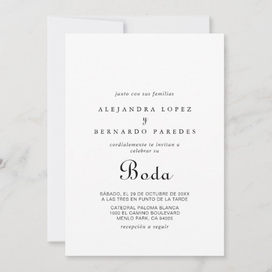 Minimalistisch Boda Wedding Kaart (Voorkant)