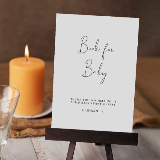 Minimalistisch boek voor Baby-teken, Baby shower Kaart