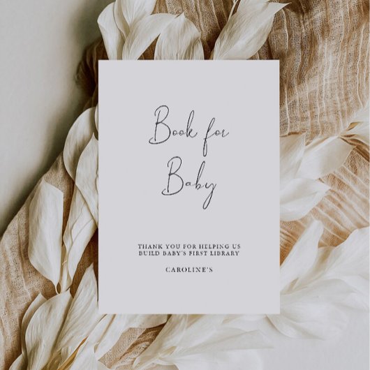 Minimalistisch boek voor Baby-teken, Baby shower Kaart