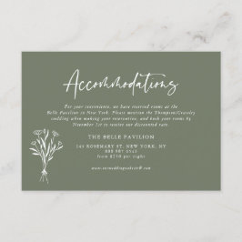 Minimalistisch boeket Taupe Groene Accommodaties Informatiekaartje