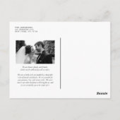 Minimalistisch boeket zwarte foto bruiloft bedankt briefkaart (Achterkant)