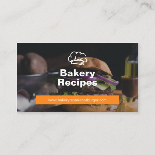 Minimalistisch boerenfotorestaurant Chef Food Visitekaartje (Achterkant)