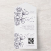 Minimalistisch boerenhuwelijk van Lavender All In One Uitnodiging (Binnen)