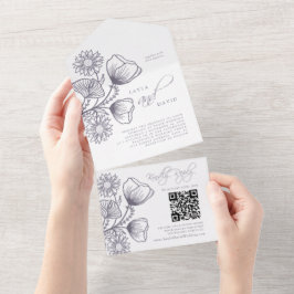 Minimalistisch boerenhuwelijk van Lavender All In One Uitnodiging