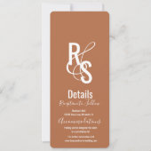 Minimalistisch Bohemian Dark Terracotta Wedding Kaart (Voorkant)