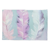 Minimalistisch Bohemian Pastel Feather Trio Kussensloop (Achterkant)