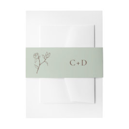 Minimalistisch Bohemian Sage Uitnodigingen Wikkel