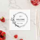Minimalistisch Bohemian Wildflower Wedding Napkins Servet (Insitu)