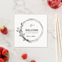 Minimalistisch Bohemian Wildflower Wedding Napkins Servet