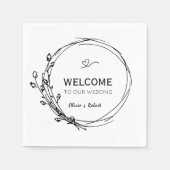 Minimalistisch Bohemian Wildflower Wedding Napkins Servet (Voorkant)