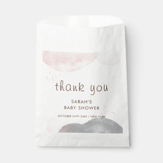 Minimalistisch Boho Abstract Baby shower Dank u Bedankzakje (Voorkant)