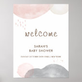 Minimalistisch Boho Abstract Baby shower Welkom Poster (Voorkant)
