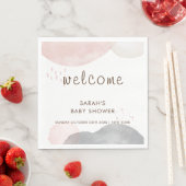 Minimalistisch Boho Abstract Baby shower Welkom Servet (Insitu)