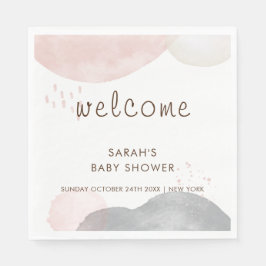 Minimalistisch Boho Abstract Baby shower Welkom Servet