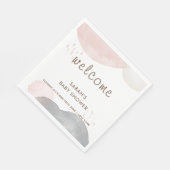 Minimalistisch Boho Abstract Baby shower Welkom Servet (Hoek)