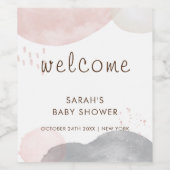 Minimalistisch Boho Abstract Baby shower Welkom Wijn Etiket (Enkel label)