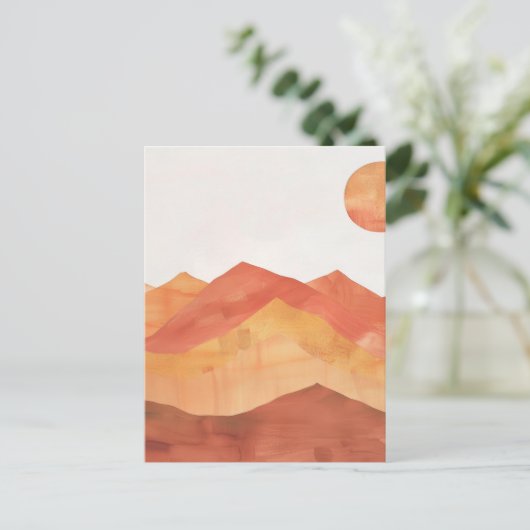Minimalistisch Boho Abstract berglandschap Briefkaart (Staand voorkant)